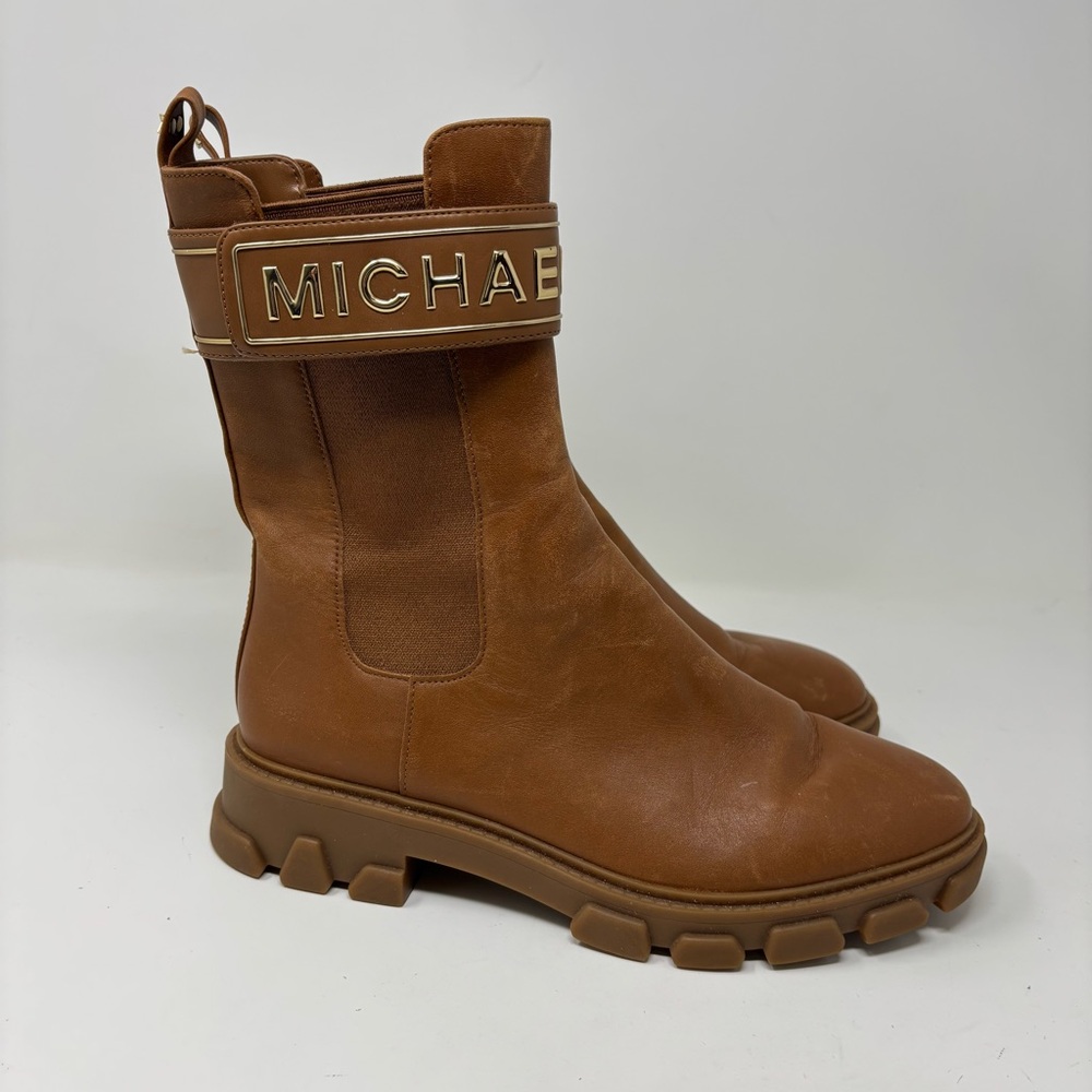 Michael Kors Ridley Strap Chelsea Leather Boots Size 8 - Picture 5 of 16
